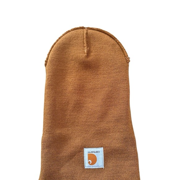 Carhartt Beanie Hat Mens One Size Brown Knit Cap Made In USA - Picture 3 of 4
